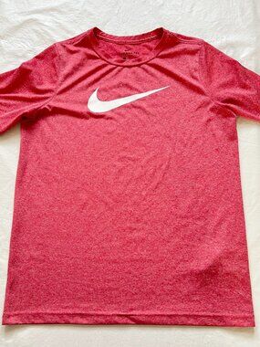 Nike Dri Fit T shirt red fitted Youth XL short sleeve heathered white